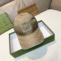 Gucci GG canvas baseball cap, beige-brown with circular logo patch
