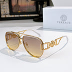 Versace aviator sunglasses, gold frame with tan tinted lenses