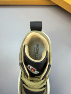 Moncler sneaker heel close-up with interior label reading MONCLER