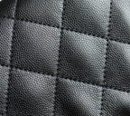 Chanel black quilted leather bag panel with stitched square pattern