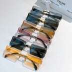 Assorted Celine sunglasses with mixed tinted lenses and frames, stacked in rows