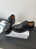 Dior unisex lace-up shoes, dark leather uppers with laces and chunky sole