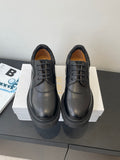 Dior unisex lace-up shoes, dark leather upper with padded collar and rubber sole