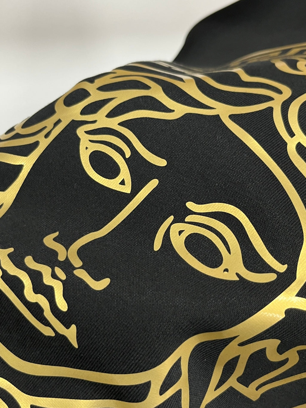 Versace crewneck sweatshirt back print detail, black with gold Medusa face design