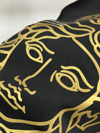 Versace crewneck sweatshirt back print detail, black with gold Medusa face design