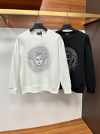 Versace white and black sweatshirts with rhinestone Medusa logos