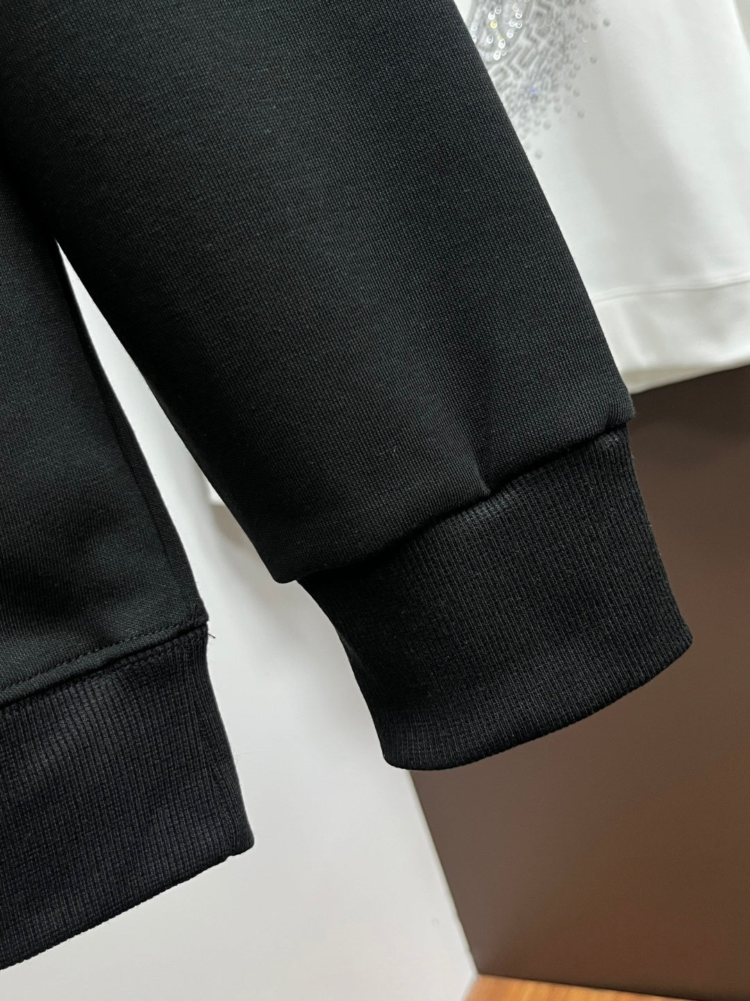 Versace black sweatshirt sleeve and ribbed cuff