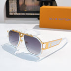 Louis Vuitton sunglasses with gold-tone frame and light purple tinted lenses