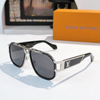 Louis Vuitton sunglasses with silver-tone frame and dark tinted lenses