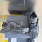 Dior unisex sneakers dark gray, side view with padded tongue and lace-up closure