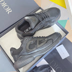 Dior unisex sneakers dark gray, side profiles with embossed logo detail