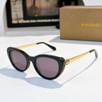 Bvlgari cat-eye sunglasses with black frames and dark tinted lenses