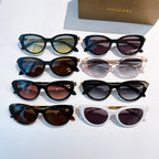 Assorted Bvlgari sunglasses: six pairs in black, blue, pink, and white frames