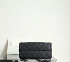 Chanel black quilted leather flap bag with chain strap