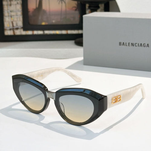 Balenciaga sunglasses, black frames with dark green gradient lenses