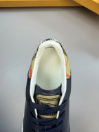 Burberry sneaker interior showing patterned lining and cushioned off-white insole