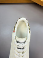 Burberry white sneaker tongue and lace-up front with interior lining