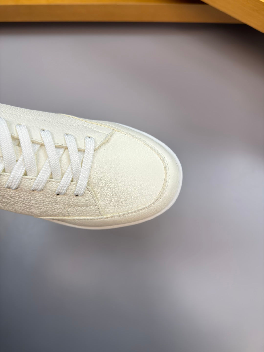 Burberry white sneaker toe and laces detail, close-up