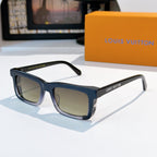 Louis Vuitton sunglasses with dark navy frames and tan gradient lenses