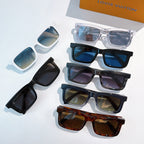 Louis Vuitton sunglasses set with multiple frame colors and tinted lenses