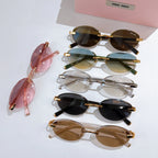 MiuMiu sunglasses set with mixed frames and tinted lenses in dark, gold and pink tones