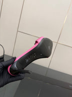 Dior ladies pink mule sole and heel, black outsole with pattern details