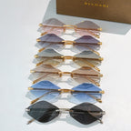 Set of Bvlgari sunglasses with gold-tone frames and mixed tinted lenses