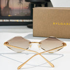 Bvlgari gold-tone sunglasses with light-tinted lenses and angular frames