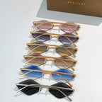 Set of Bvlgari sunglasses with gold-tone frames and assorted tinted lenses