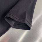 Prada polo shirt hem and cuff, dark knit with stitched edge