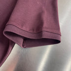 Prada polo shirt hem with ribbed trim, burgundy short sleeve cuff