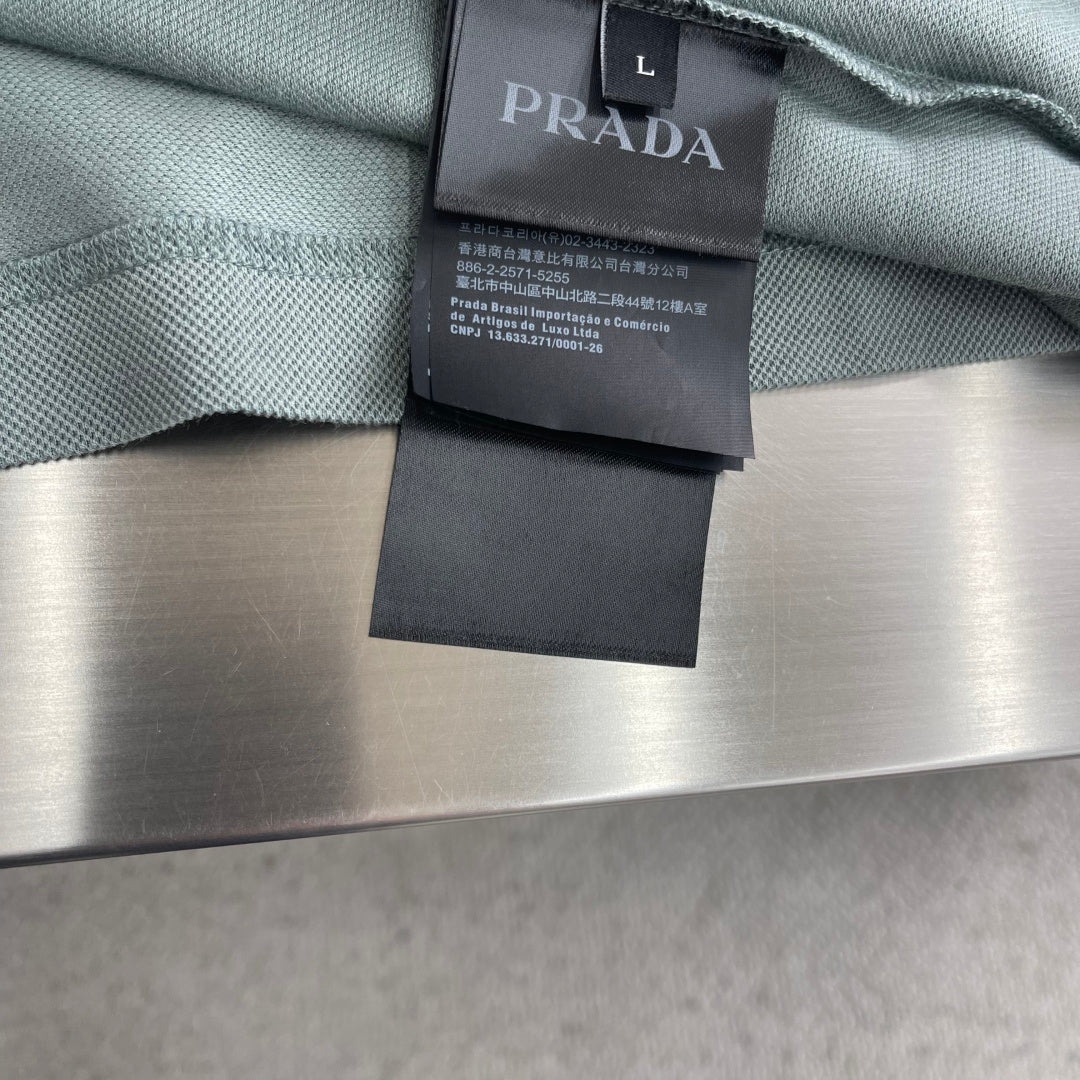 Prada polo shirt size tag on inner collar seam