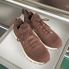 Dior unisex sneakers in dark brown knit with lace-up and cushioned white soles