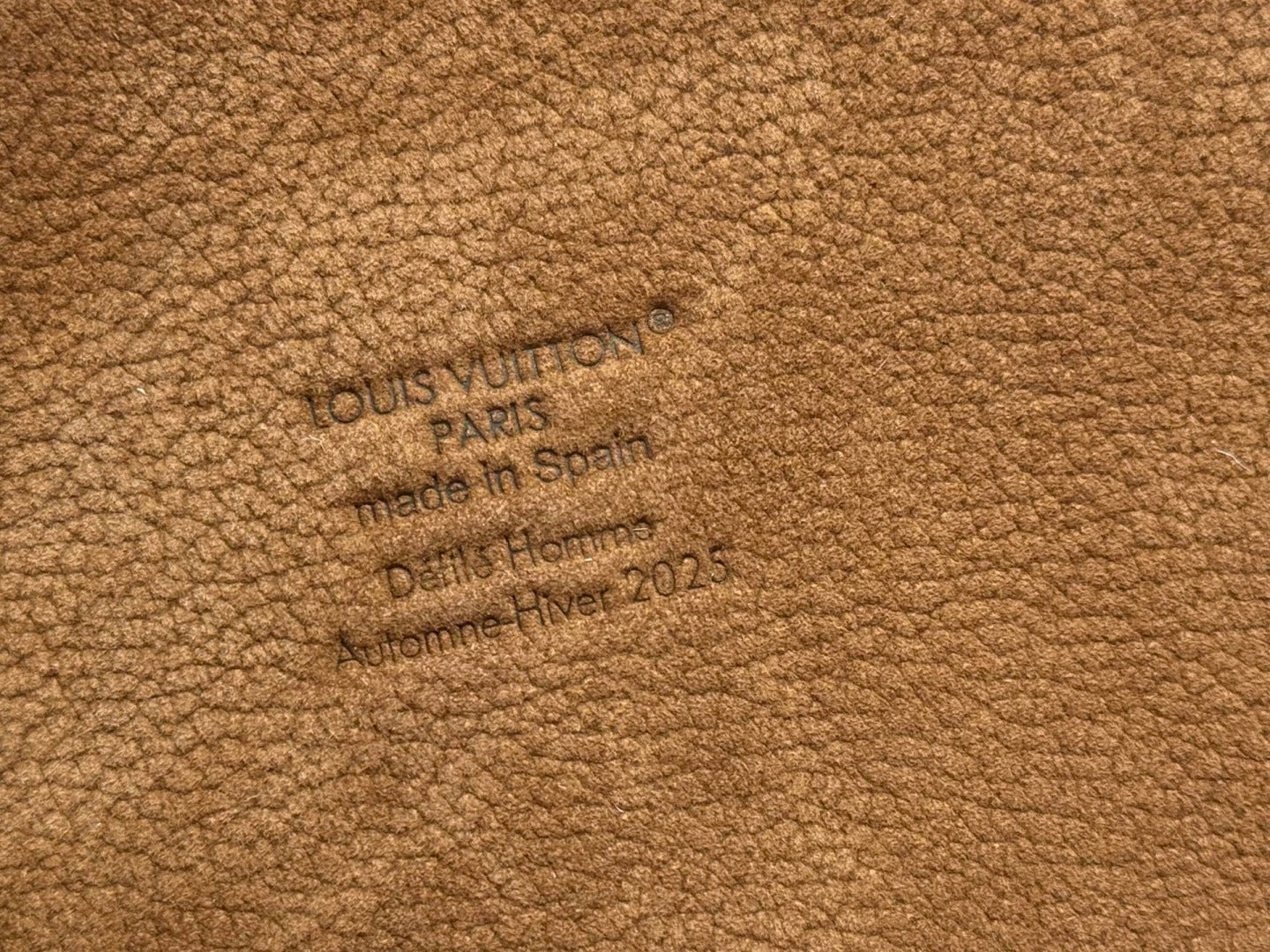 Louis Vuitton bag leather grain with embossed logo and Paris text