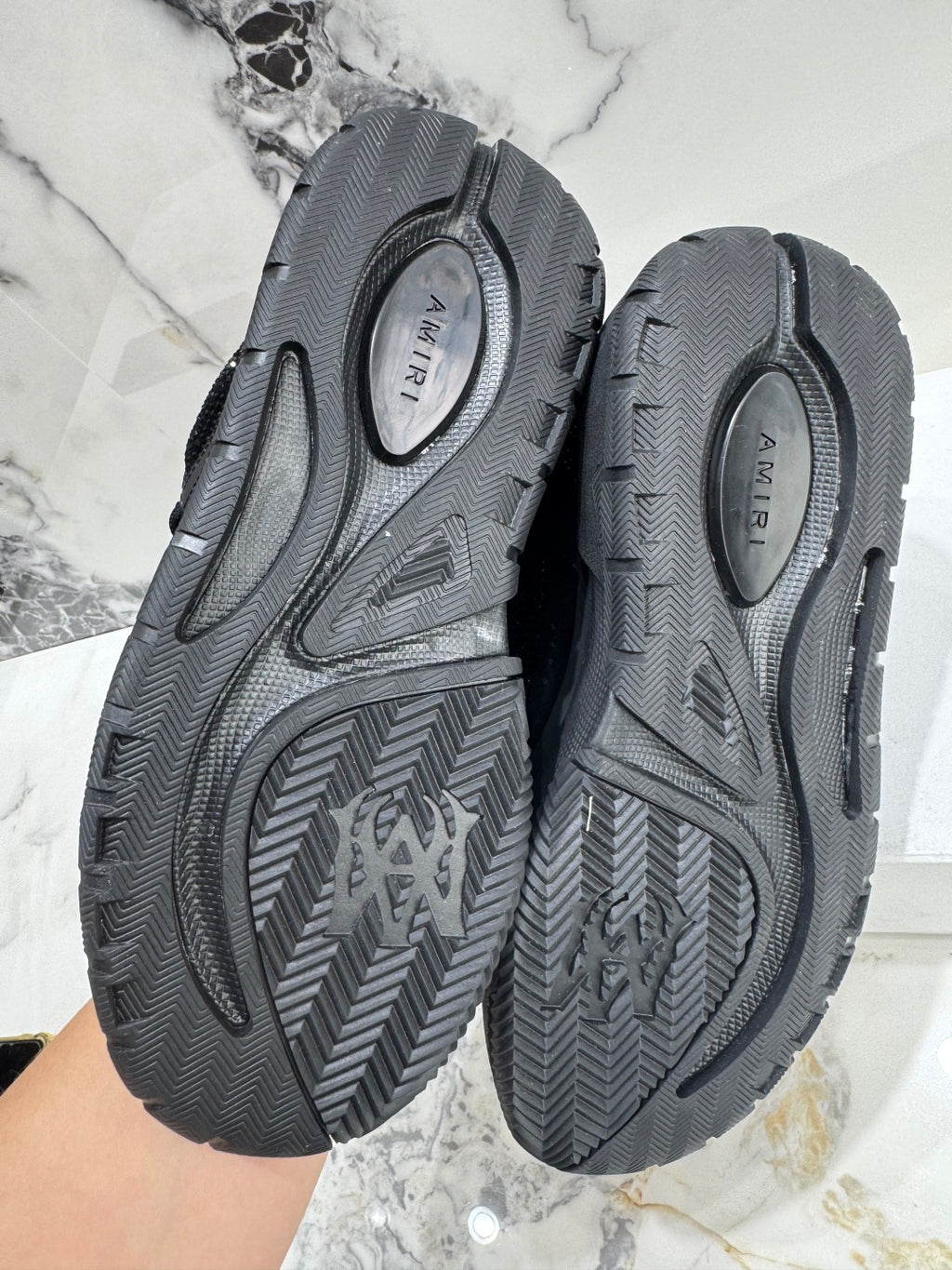 Amiri luxury shoes outsole in black with deep patterned rubber tread