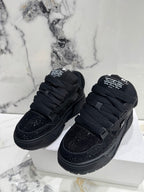 Amiri luxury shoes black lace-up sneakers with speckled toe and side details