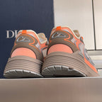 Dior unisex sneakers heels, orange laces with gray and light orange uppers