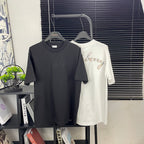 Burberry short-sleeve T-shirt, dark charcoal and white on hangers