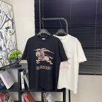 Short-sleeve T-shirts in black and white with Burberry horse graphic and logo