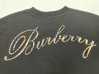 Burberry embroidered script logo on back of dark charcoal T-shirt