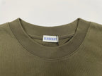 Burberry short-sleeve T-shirt neckline in olive with brand label at inner collar