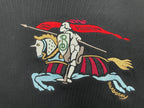 Black Burberry T-shirt with colorful mounted rider graphic on front
