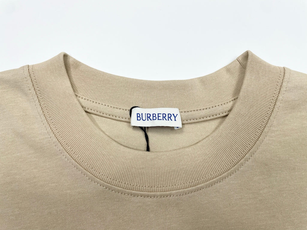 Burberry beige crew-neck T-shirt with neck label
