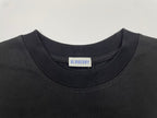 Crewneck collar with BURBERRY label on dark short-sleeve t-shirt