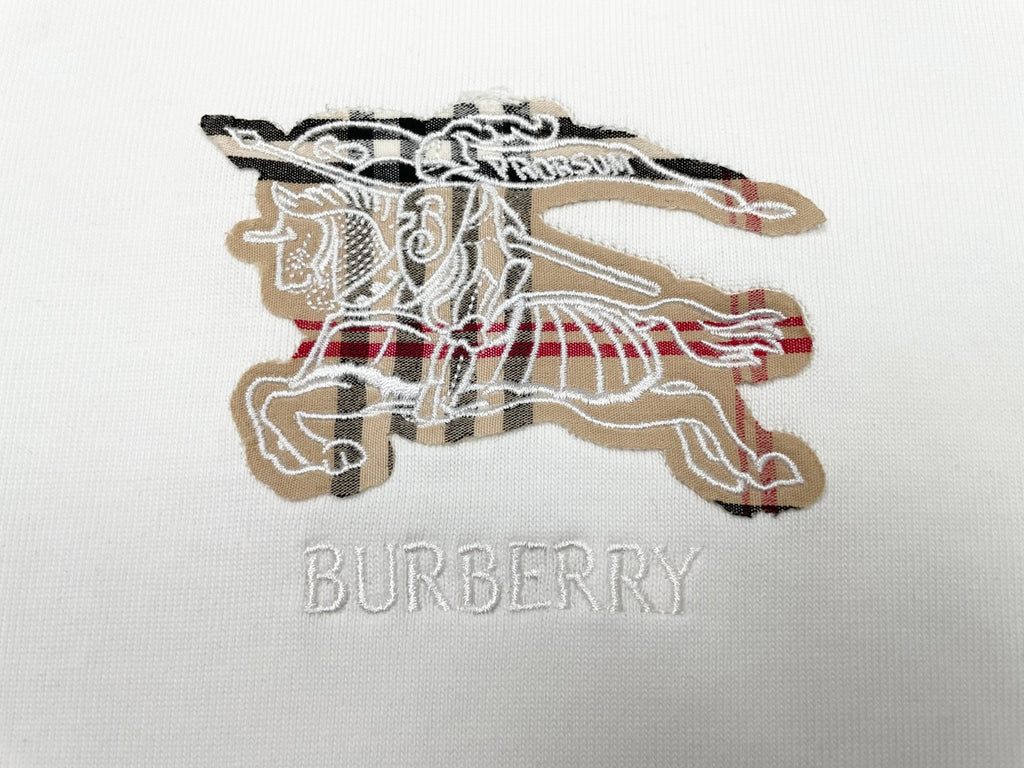 Burberry T-shirt front horse logo graphic with BURBERRY lettering