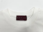 White crewneck T-shirt with Gucci neck label