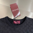 Black Gucci T-shirt neckline with GUCCI logo and Made in Italy label
