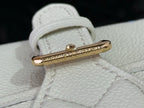 White Louis Vuitton bag leather strap with gold-tone clasp detail