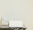 Chanel white quilted clutch-style handbag with chain strap, front view
