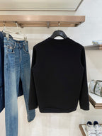 Versace black sweatshirt back view, plain design with crew neckline